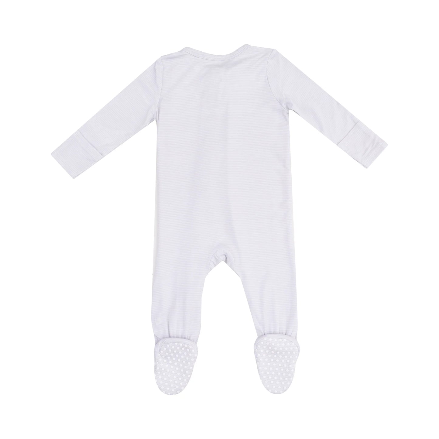 Grey Stripe Zip Footie