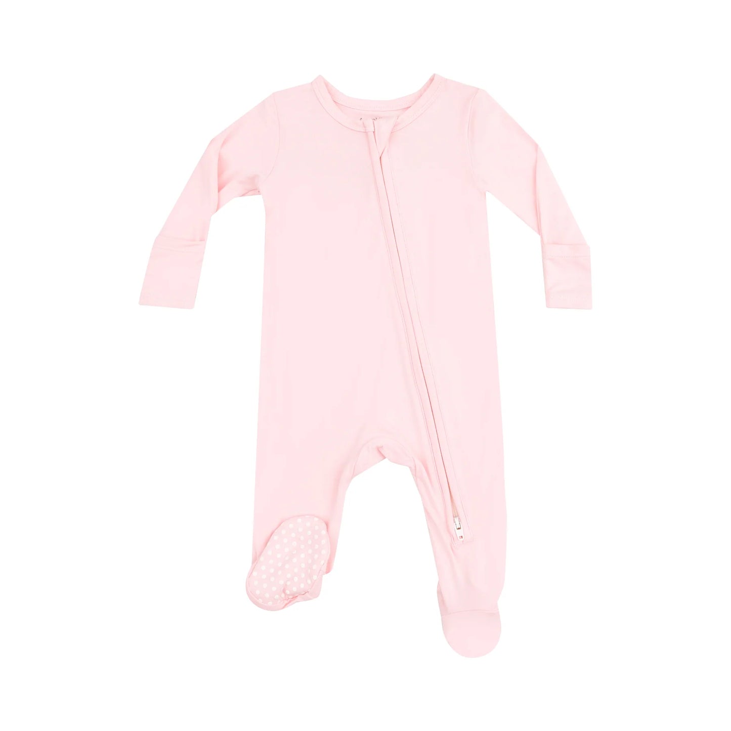 Solid Tickled Pink Zip Footie