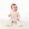 Rose Lattice Ruffle Zip Footie by Angel Dear, lifestyle view