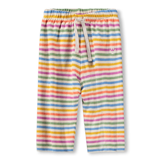 Colorful striped pants on a white background