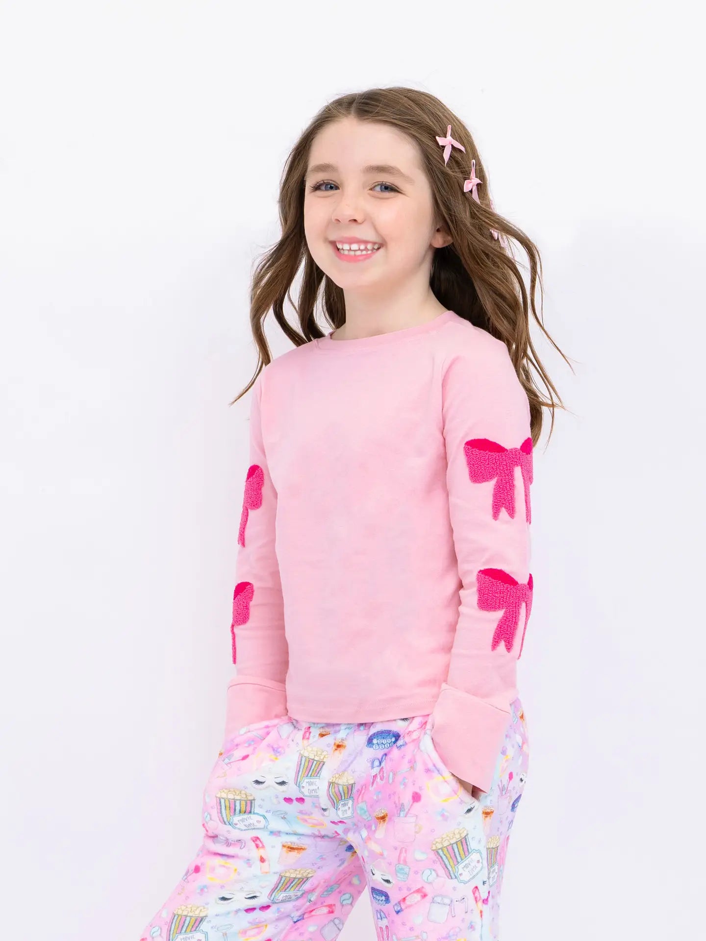 Pink Bows Pajama Top