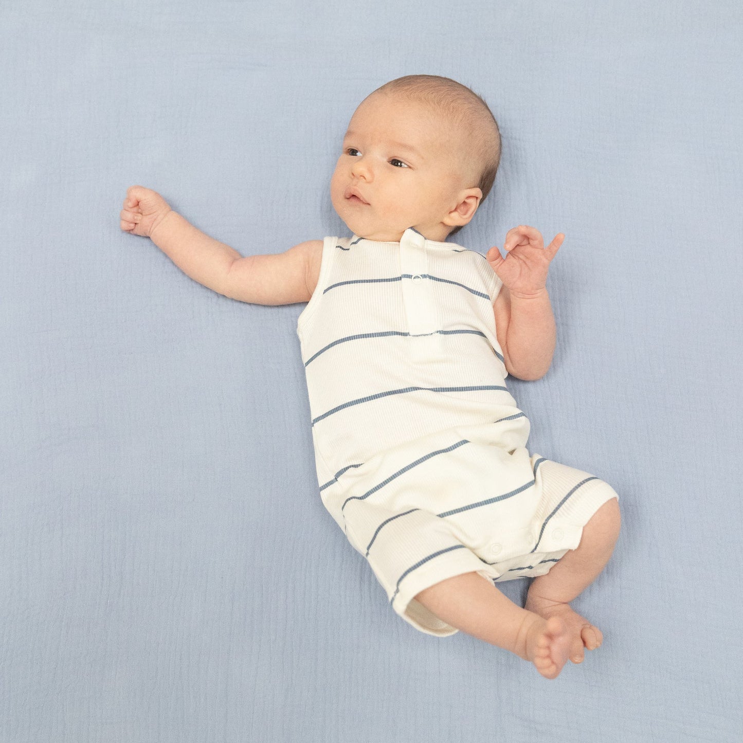 Vintage Stripe Henley Romper