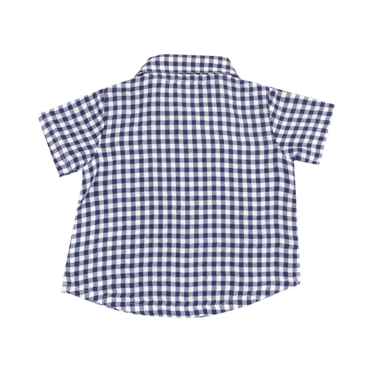Navy Gingham Shirt Set