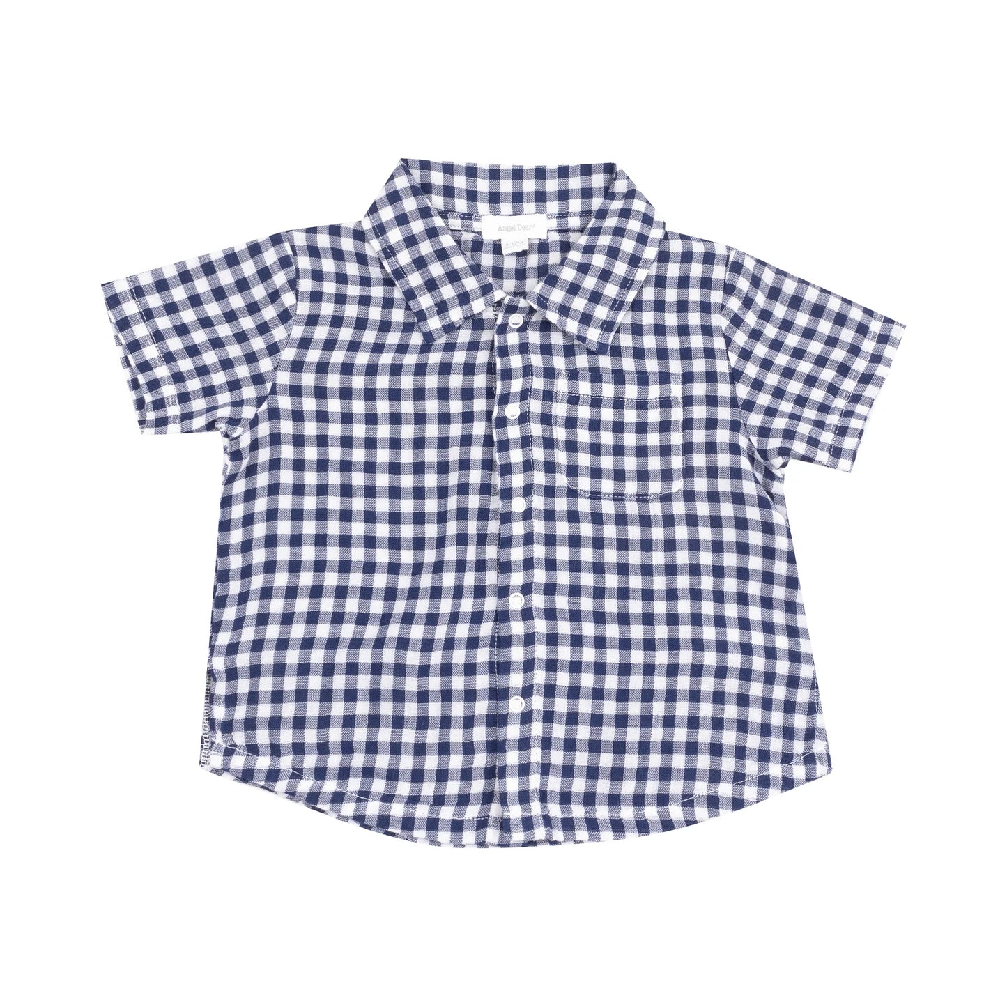 Navy Gingham Shirt Set