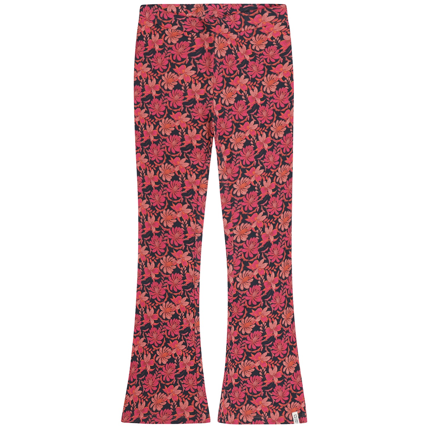 Floral patterned pants on a white background