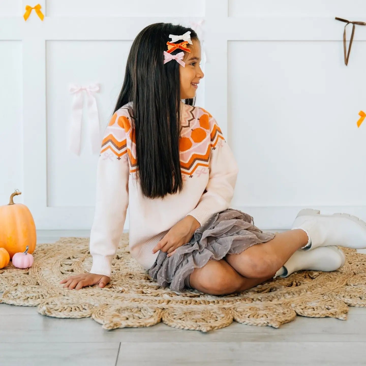 Mini Fall Velvet Bow Clip Set