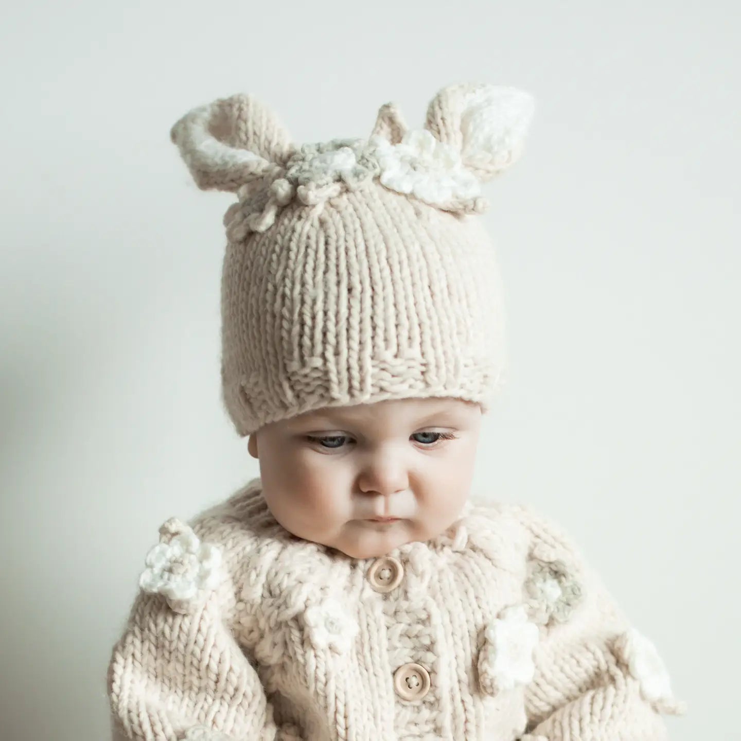 Flower Bunny Knit Beanie