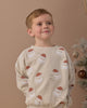 Santa print sweatshirt in a warm parchment color by Rylee and Cru