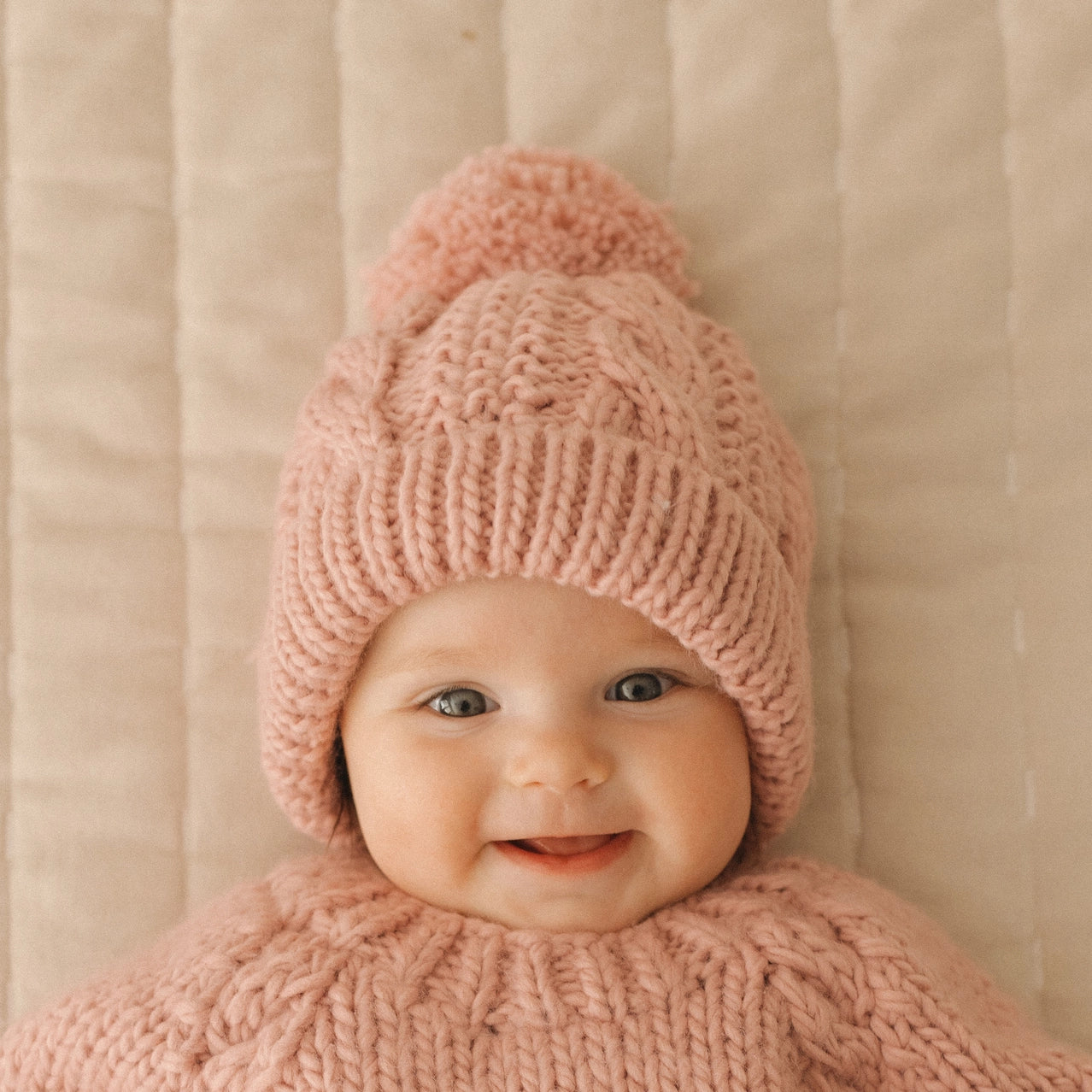 Rosy Pink Cable Hat