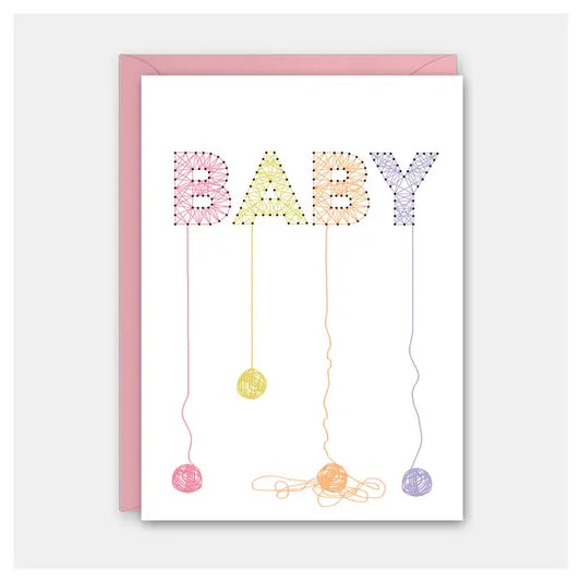 String Art Baby Girl Card