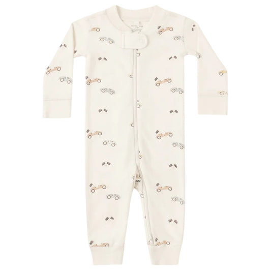 Baby romper with car pattern