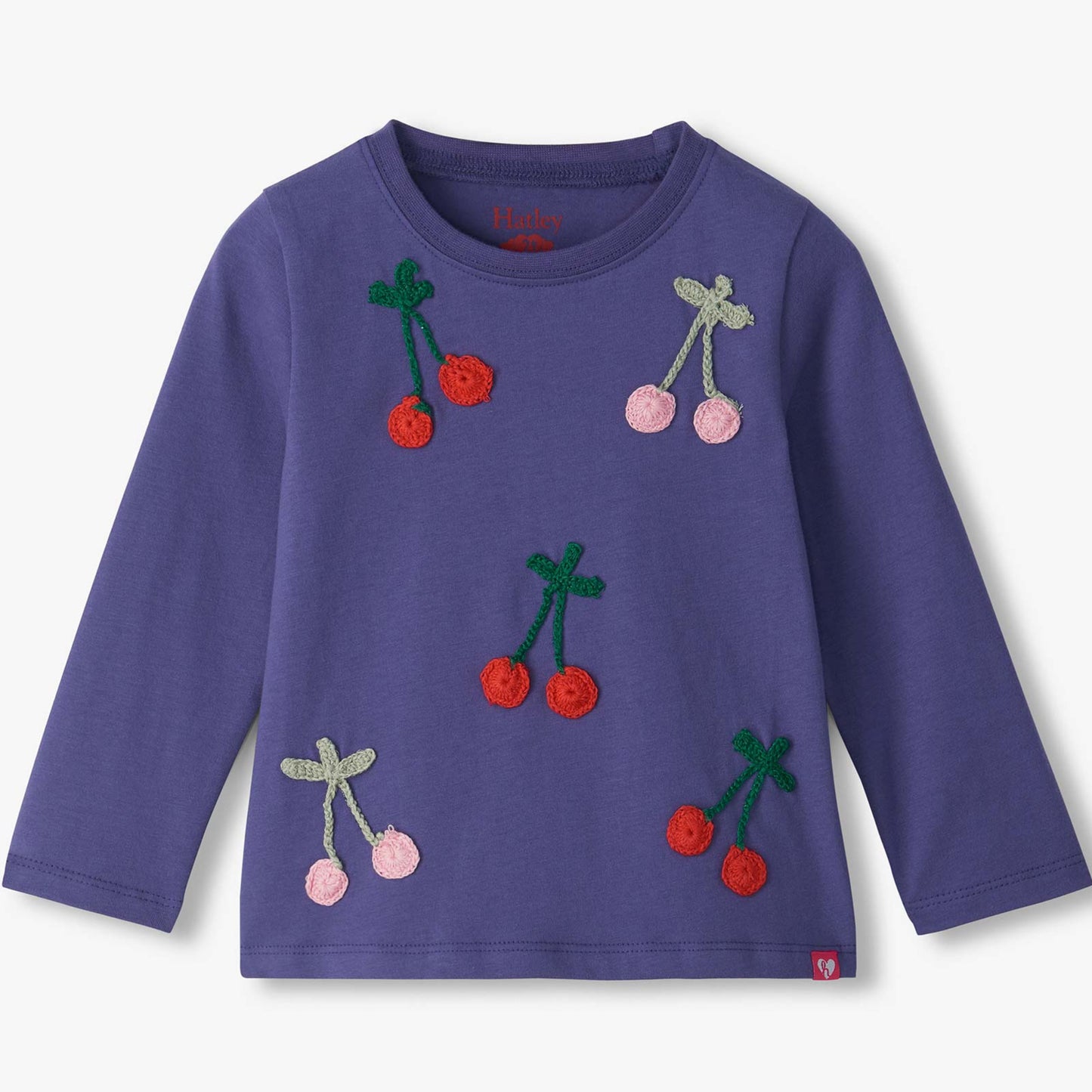 Baby girls skipper blue cherries print gathered back tee by Hatley