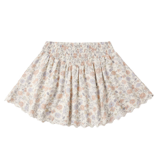 Bloom floral patterned smocked skirt
