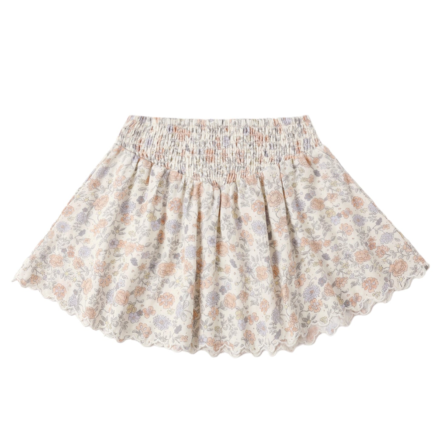 Bloom floral patterned smocked skirt