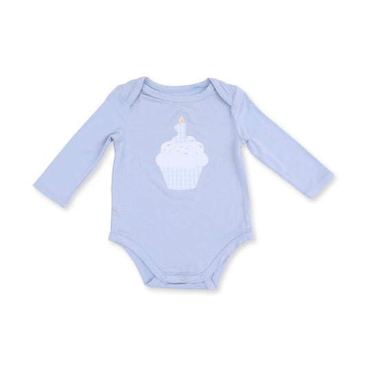 Blue First Birthday Bodysuit by Angel Dear, view 1