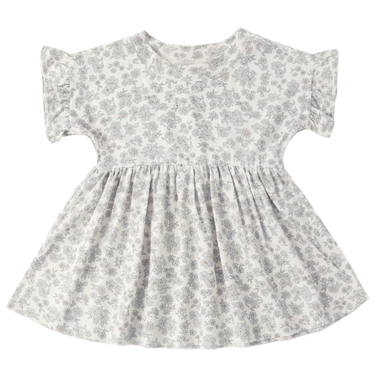 Floral patterned dress with short sleeve