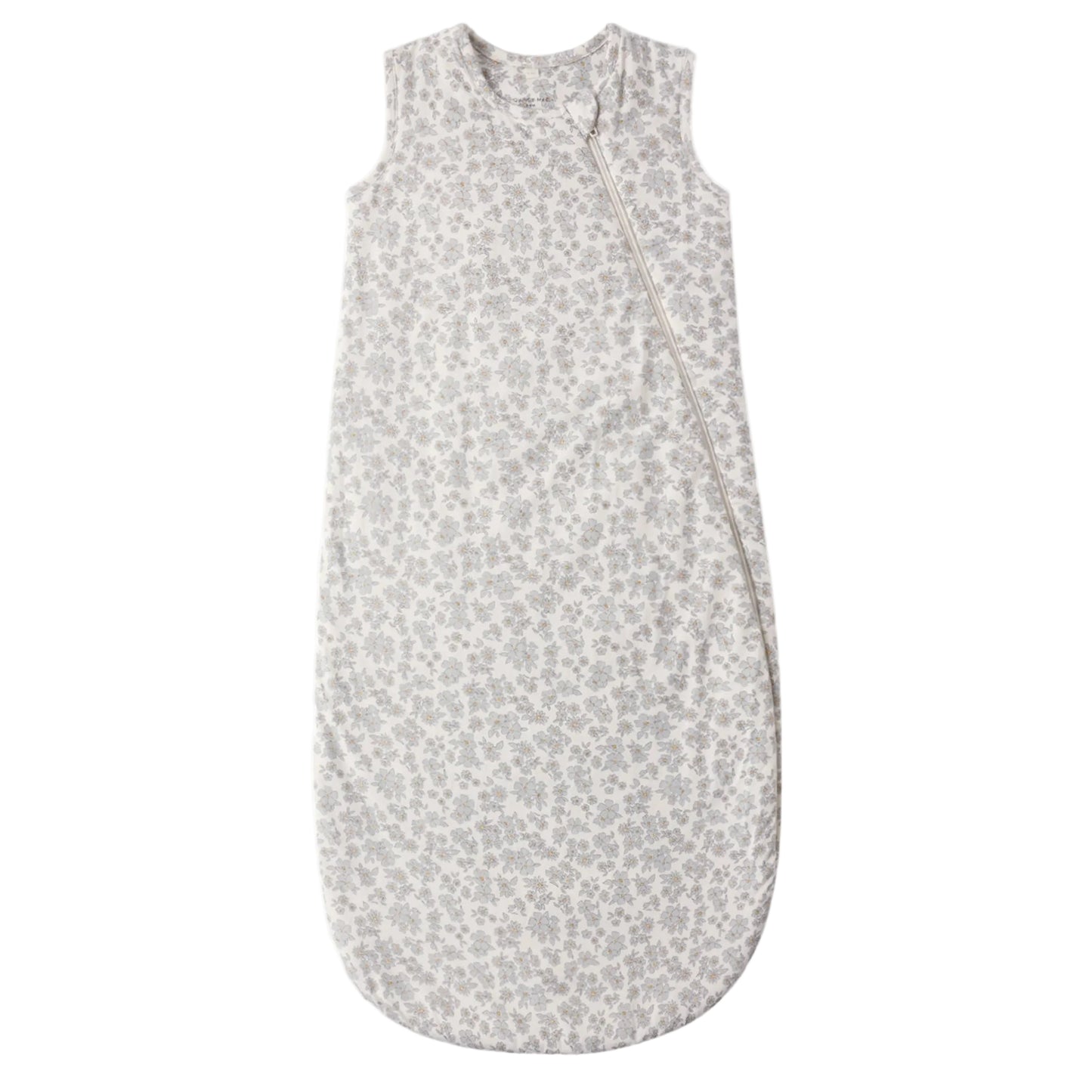 Baby sleeping bag with blue floral pattern