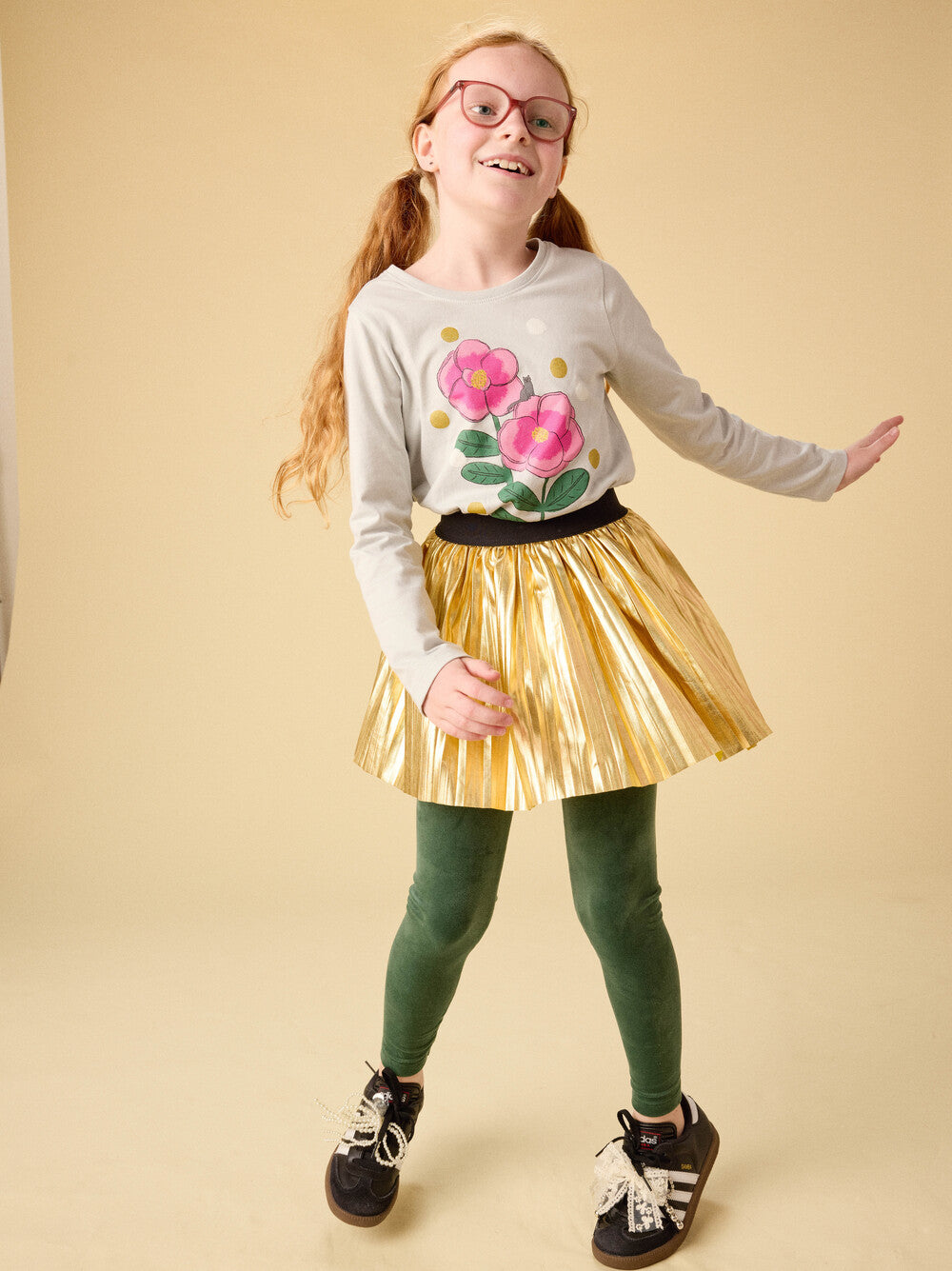 Blue Golden Flower Tee