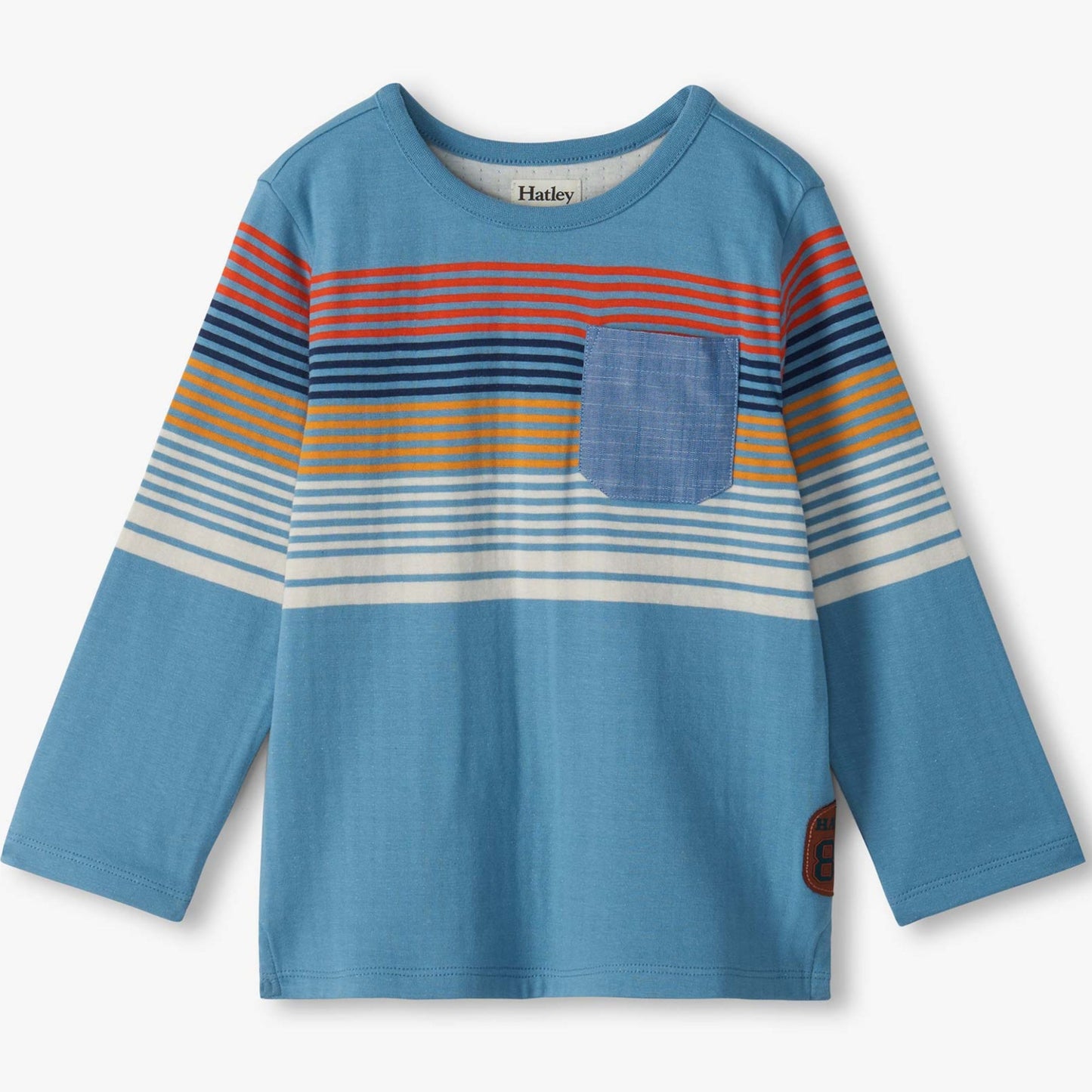 Boys blue shadow striped layering top by Hatley