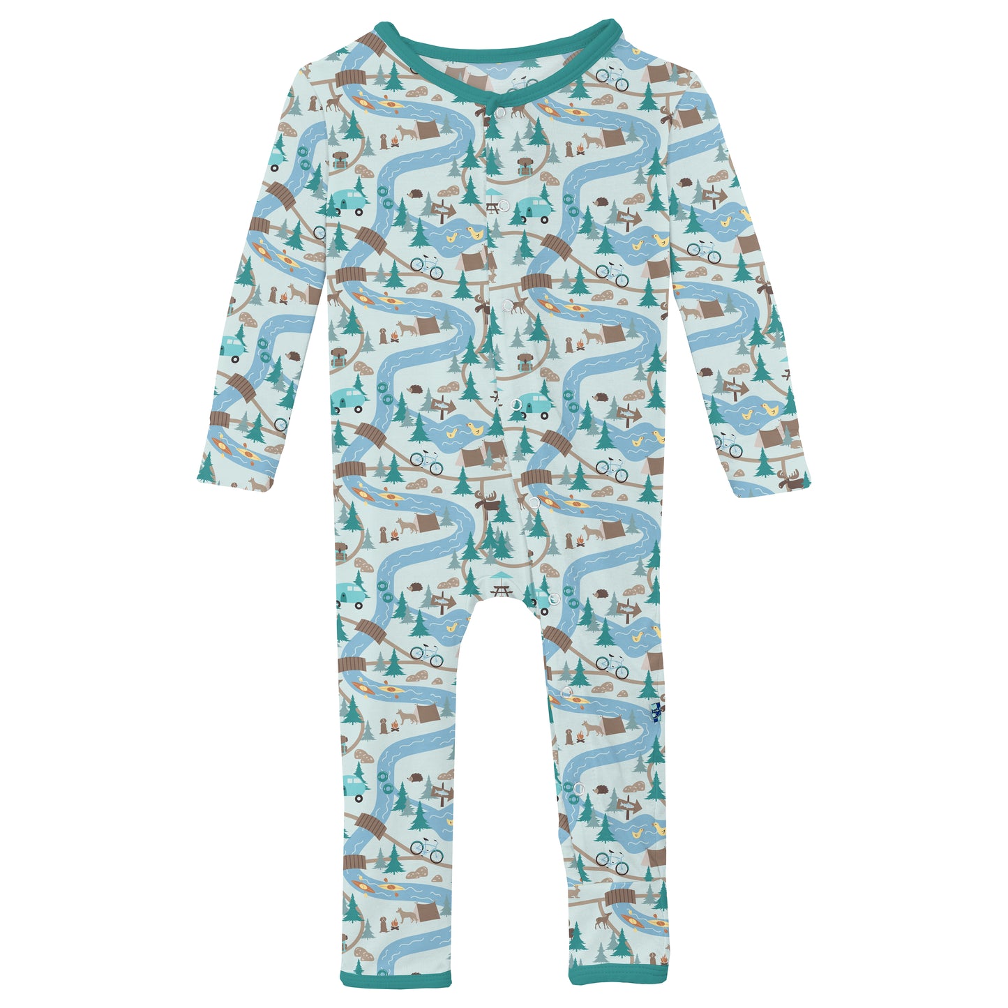 Campground Map Zip Flip Romper
