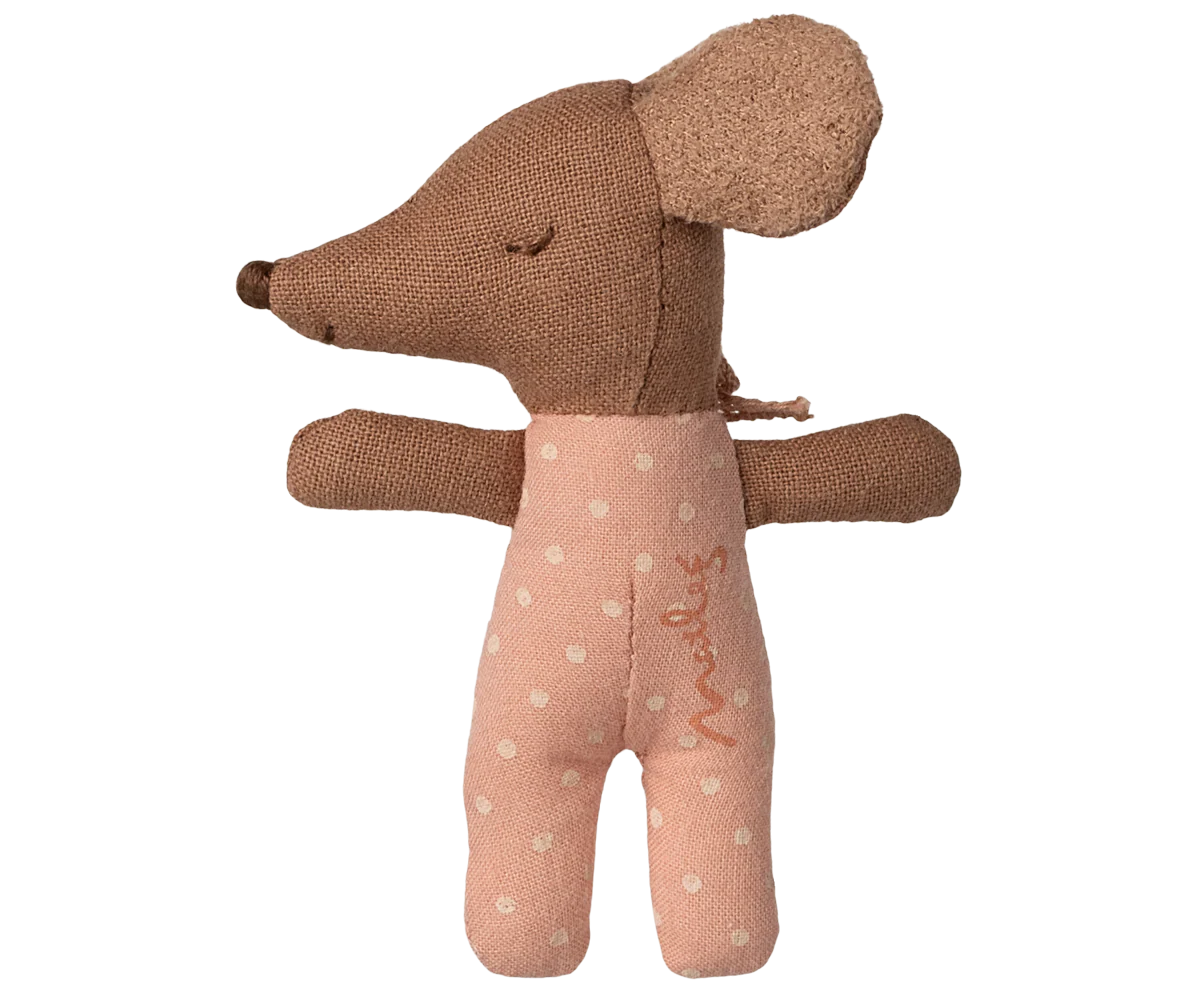 Sleepy/Wakey Baby Mouse- Rose