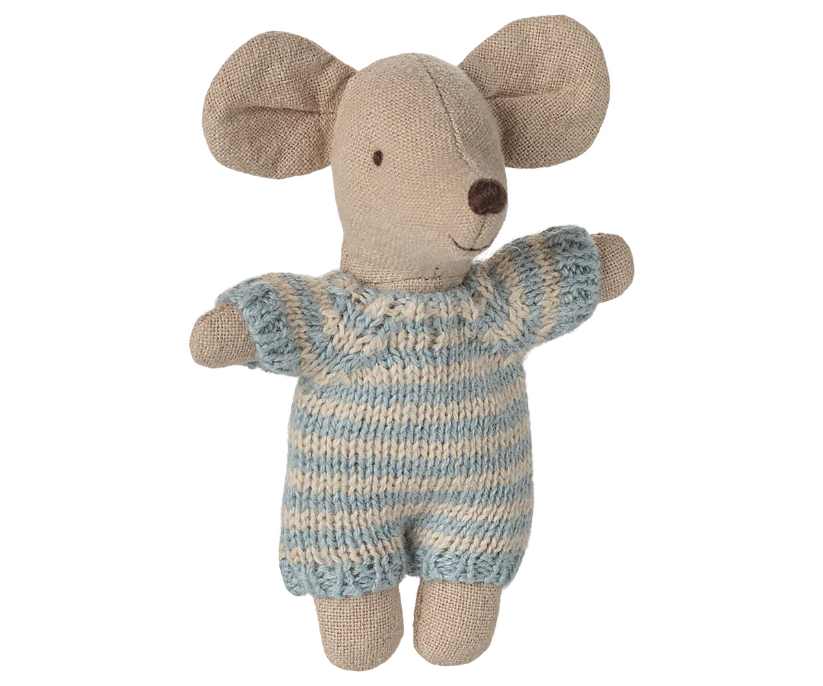 Blue Baby Mouse in Carry Cot