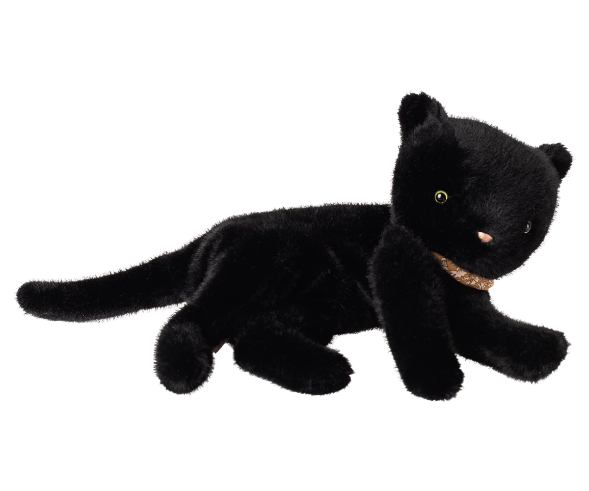 Black Sleeping Plush Medium Kitten