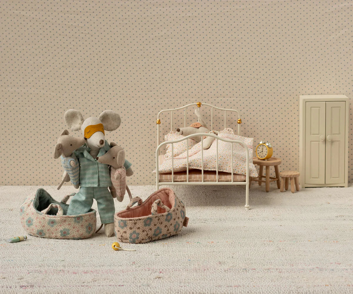 Blue Baby Mouse in Carry Cot