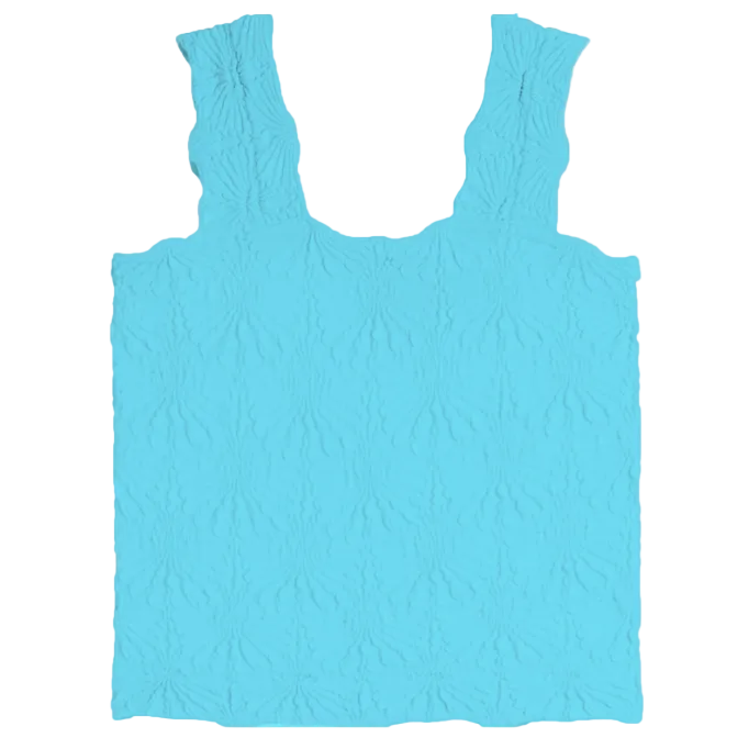 Blue tank top on a white background
