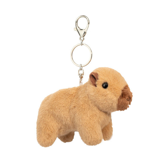 stuffed capybara on a keychain