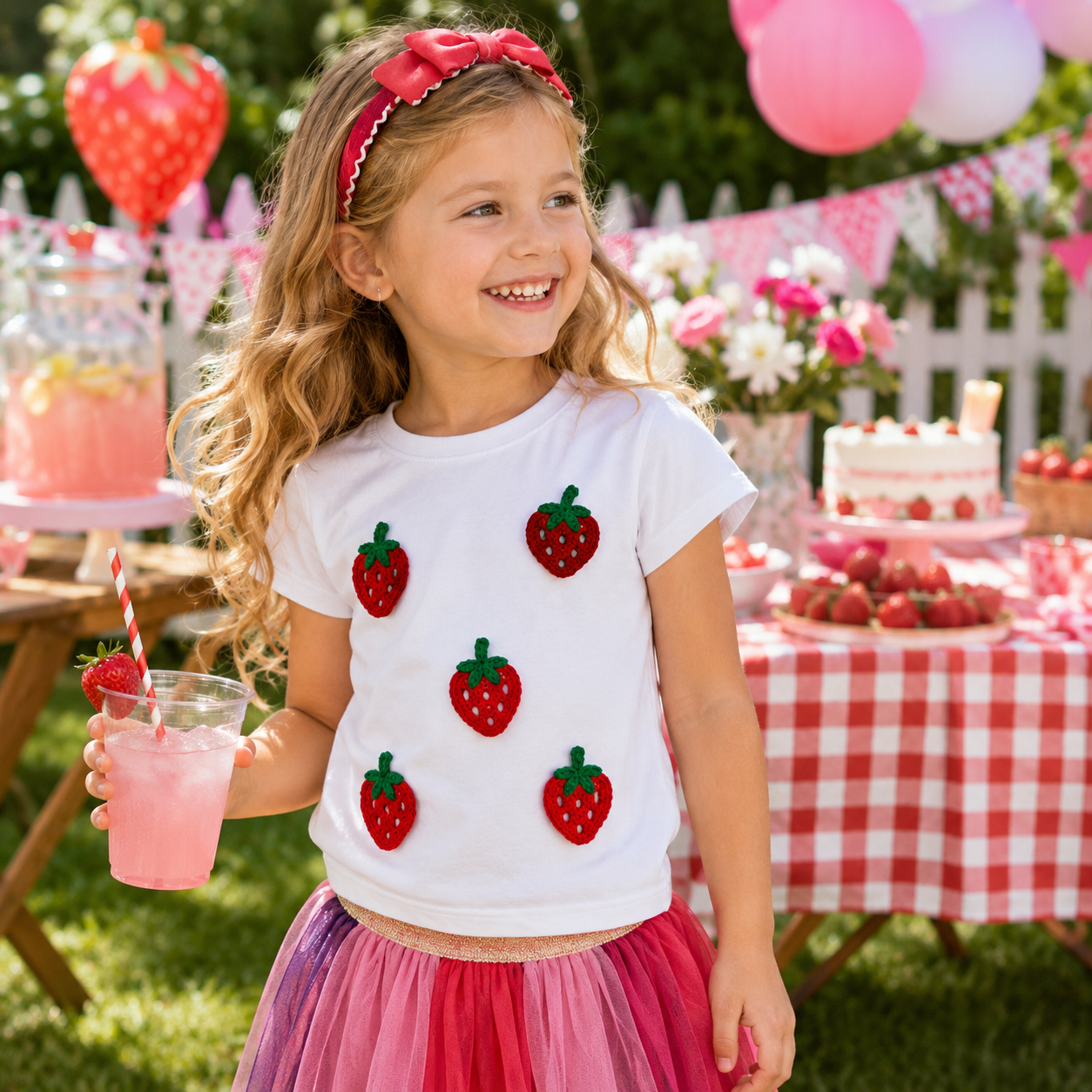 Strawberry Cap Sleeve Top
