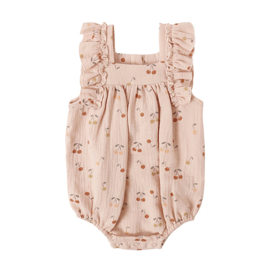 Baby romper with cherry pattern
