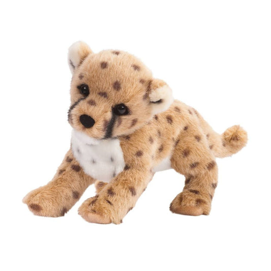 Soft spotted cheetah cub plush with realistic details