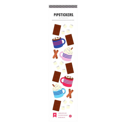 Sweet hot chocolate stickers with silver foil accents