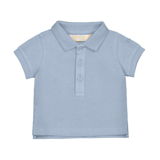 Light blue polo shirt on a white background