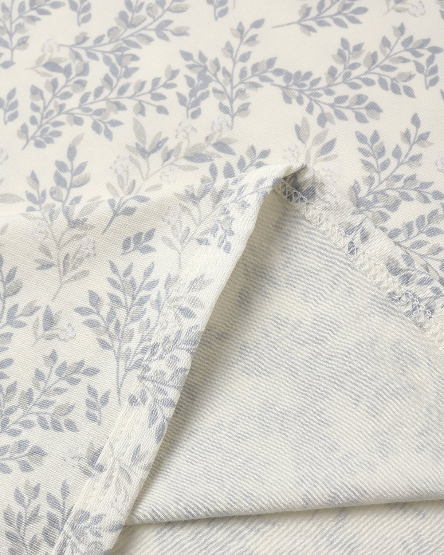 Cloud Floral Bamboo Swaddle fabric and print close-up