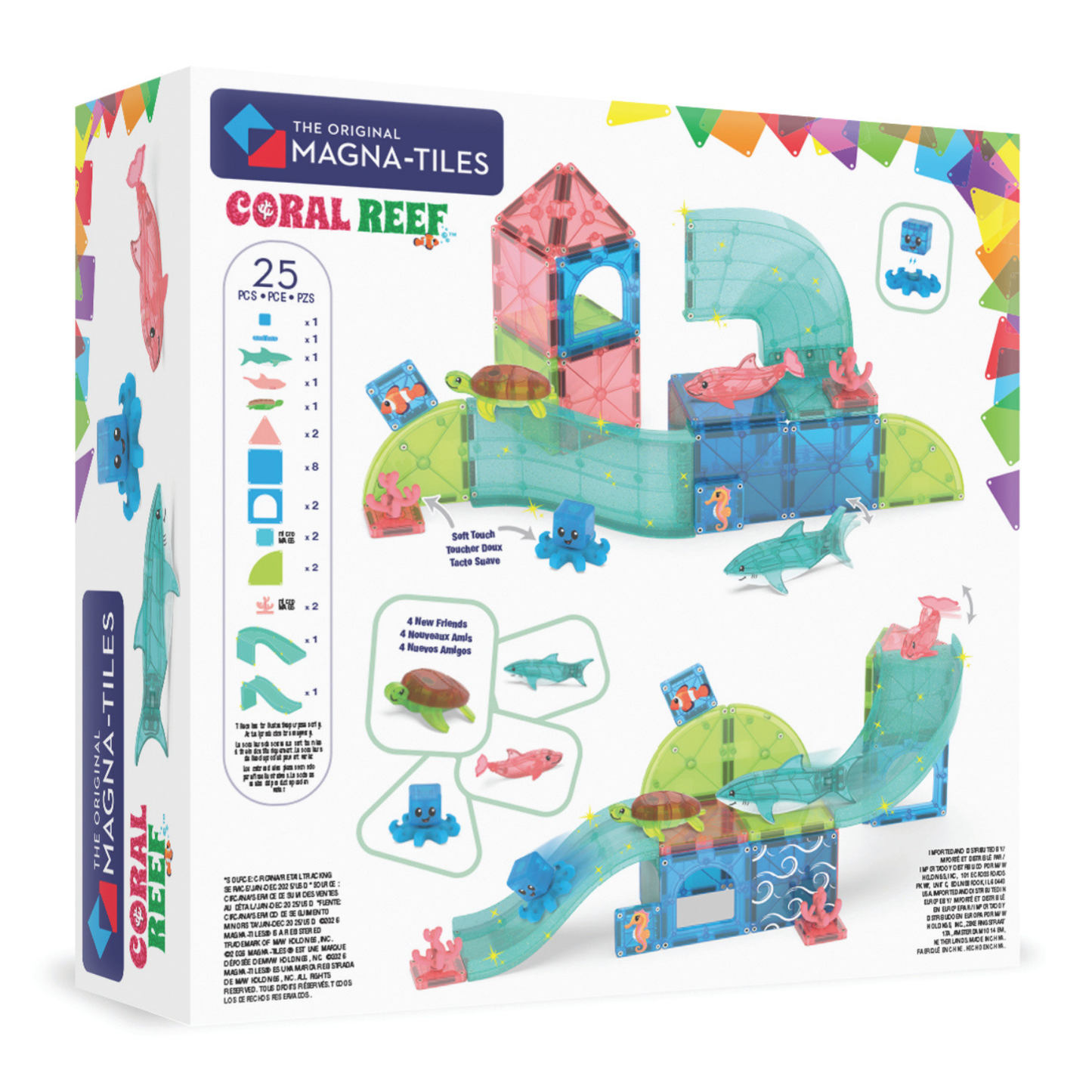 Colorful magnetic building set with ocean animals