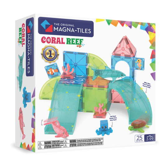 Colorful magnetic building set with ocean animals