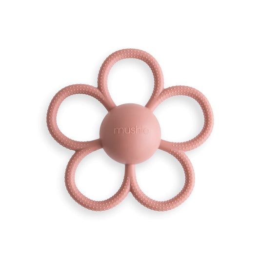 Dusty Rose Daisy Rattle Teether