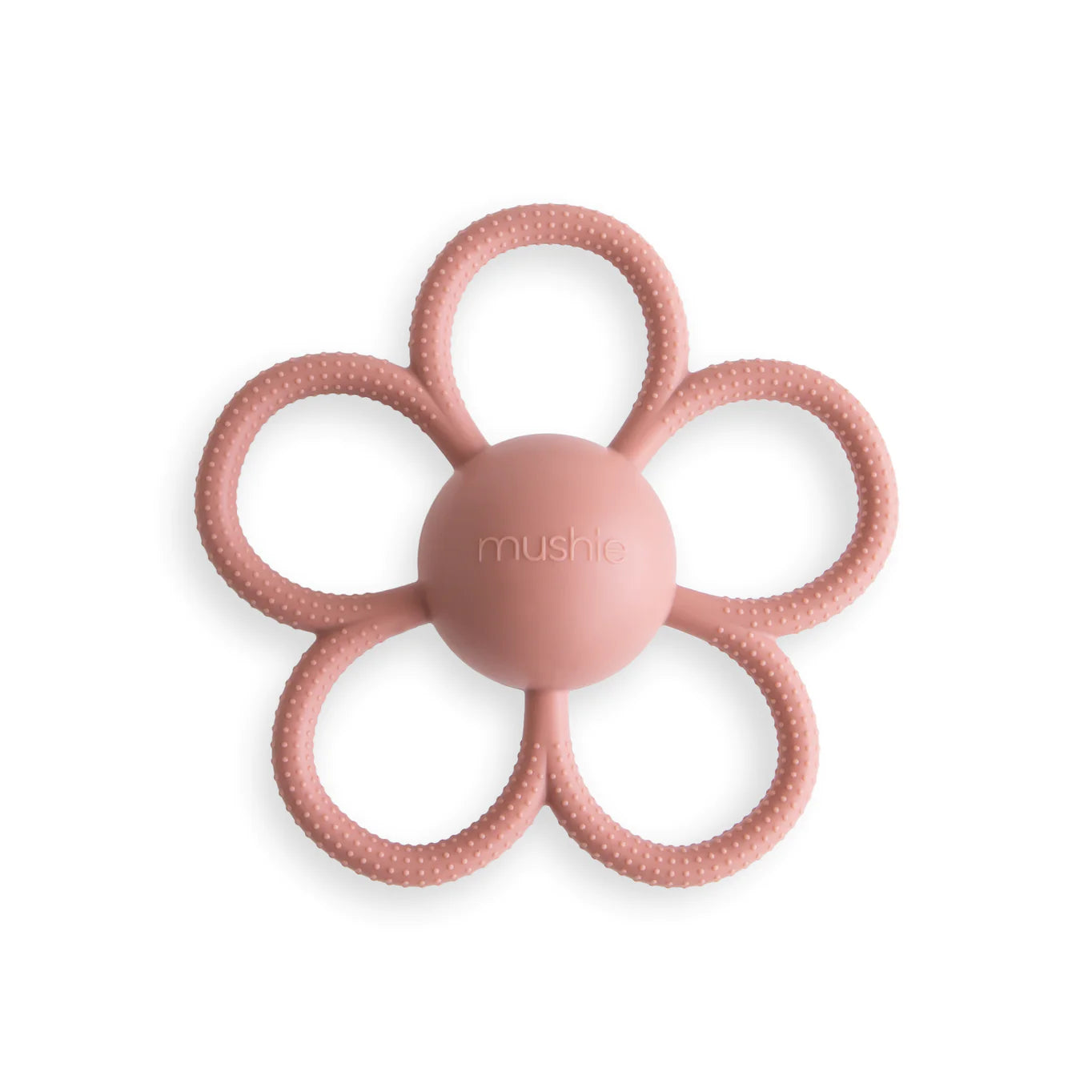 Dusty Rose Daisy Rattle Teether