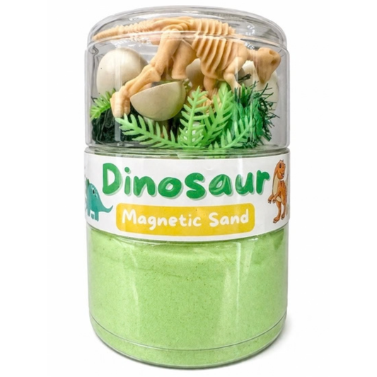 Dino Fun Sand Jar with Green Magnetic Sand