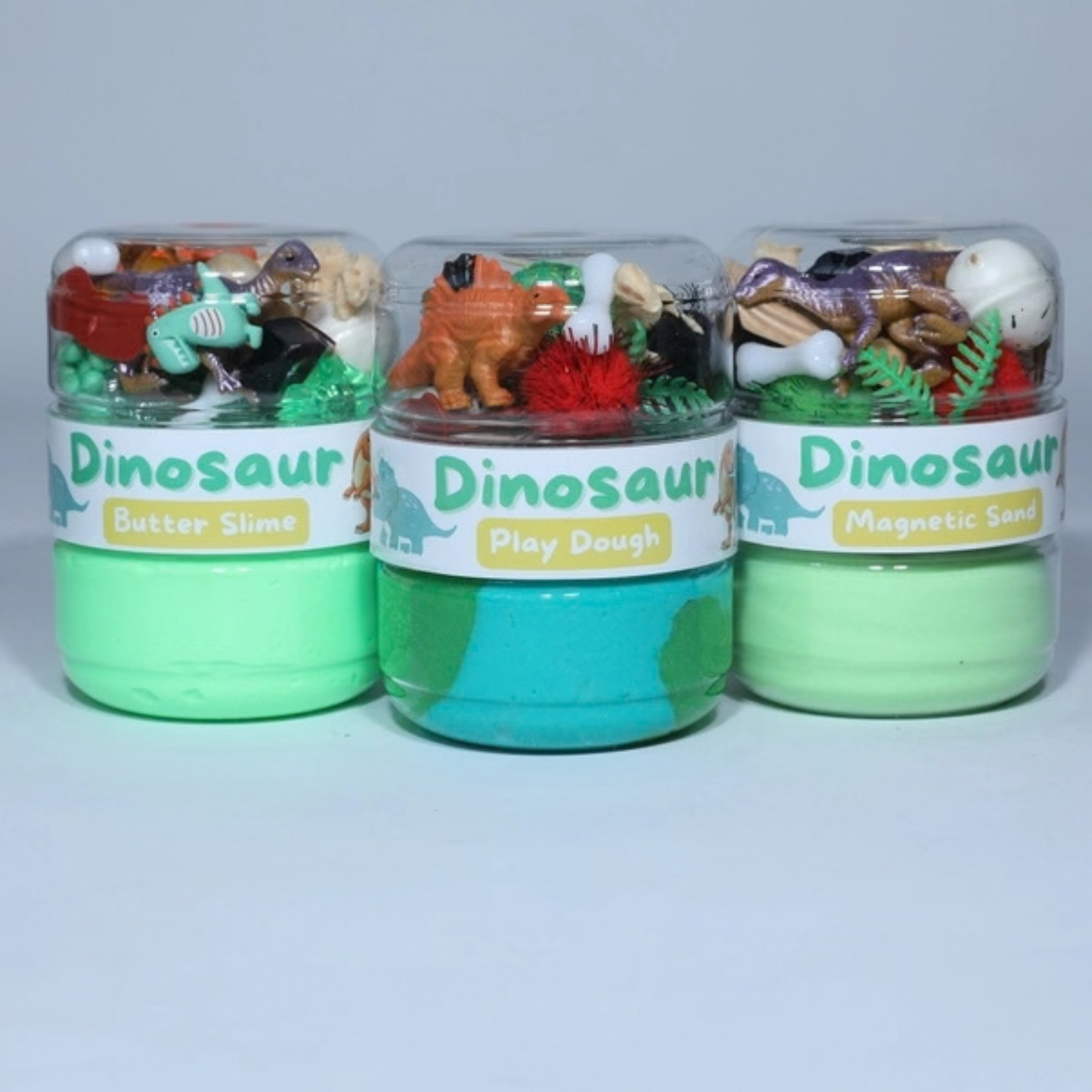 Dino Fun Sand Jar with Green Magnetic Sand