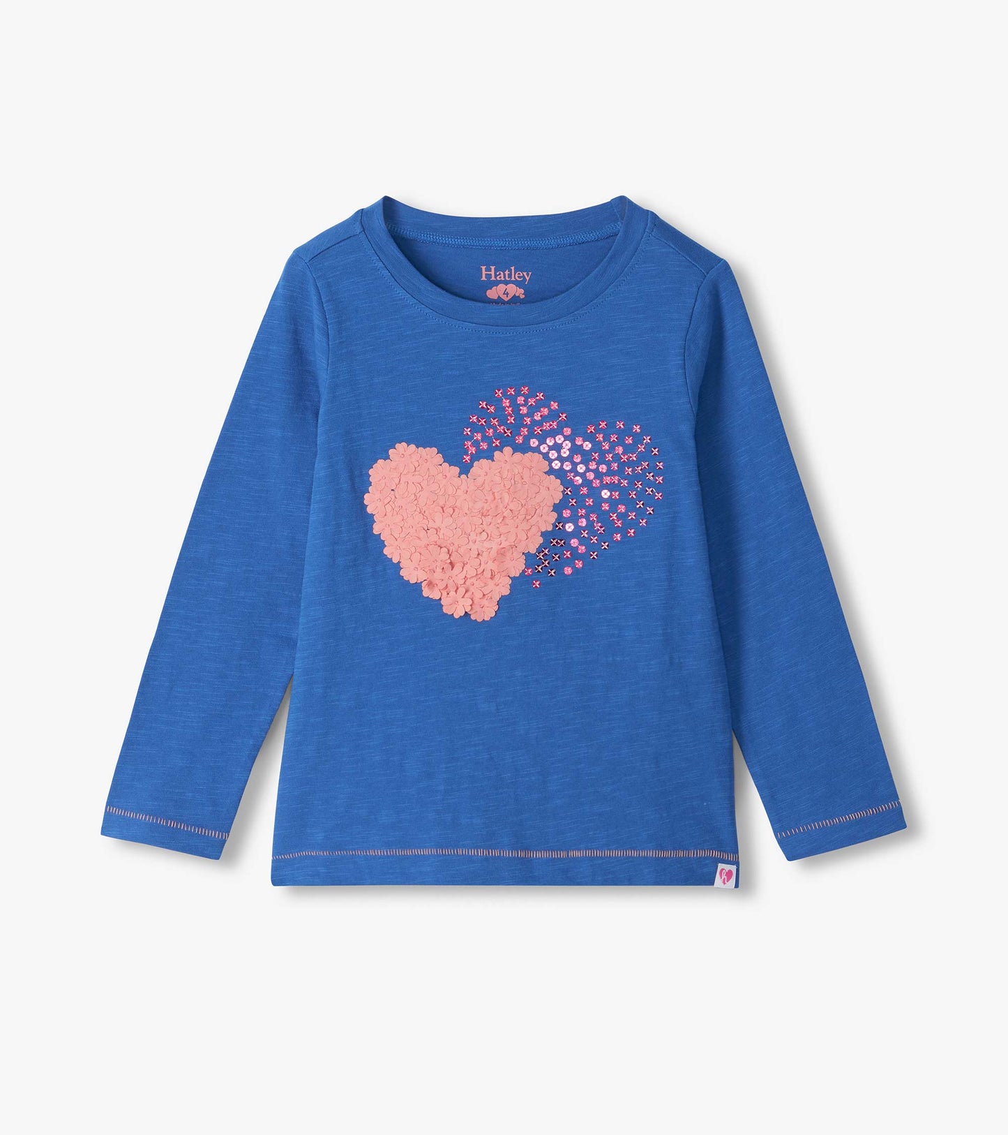 Girls double hearts long sleeve graphic tee by Hatley