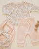 Dusty Rose Pant styled flat lay