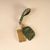 Evergreen Gold Luxe Wristlet With Double Pouches