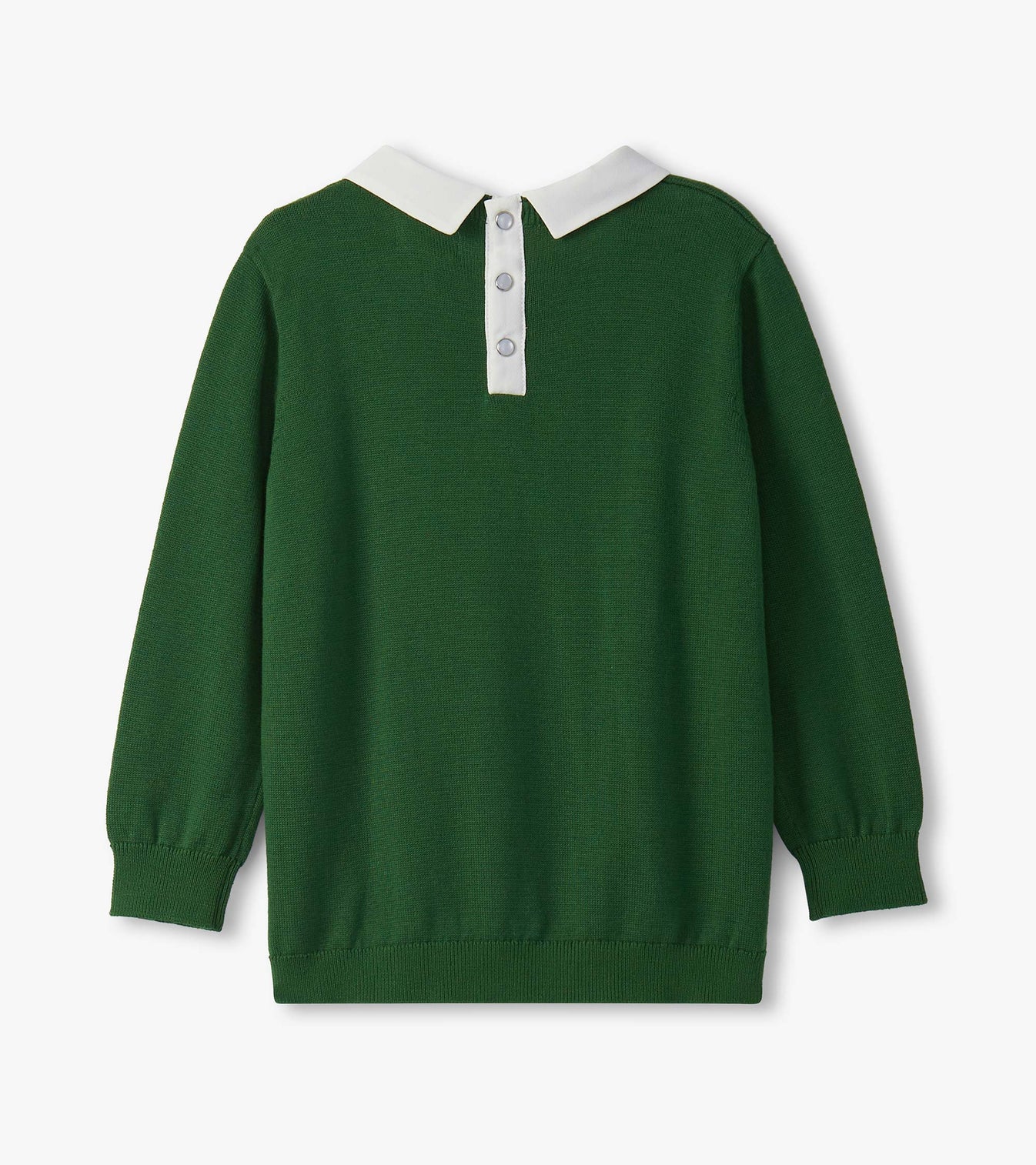 Green Sweater with White Collar