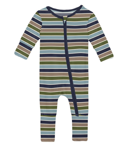 Fall Vibes Stripe Zip Flip Romper