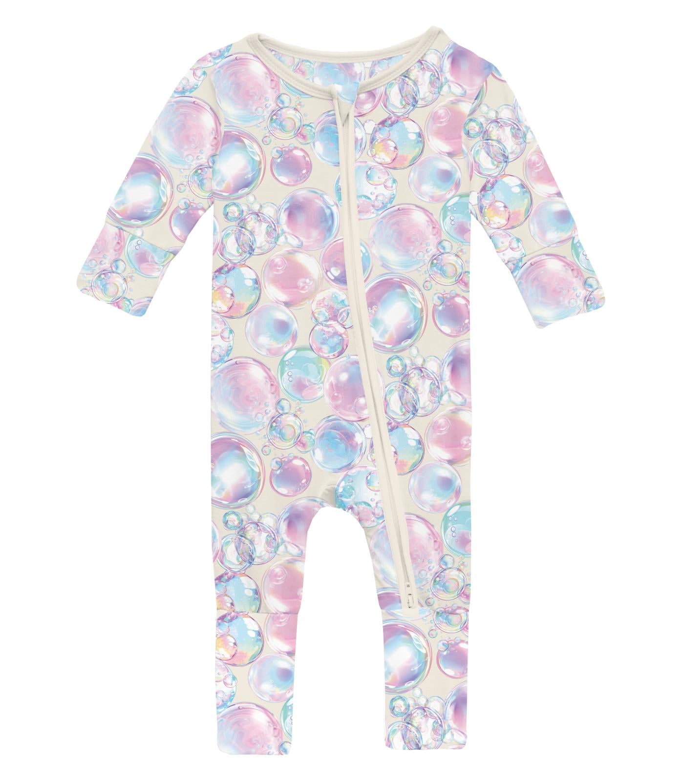 Natural Bubbles Zip Flip Romper