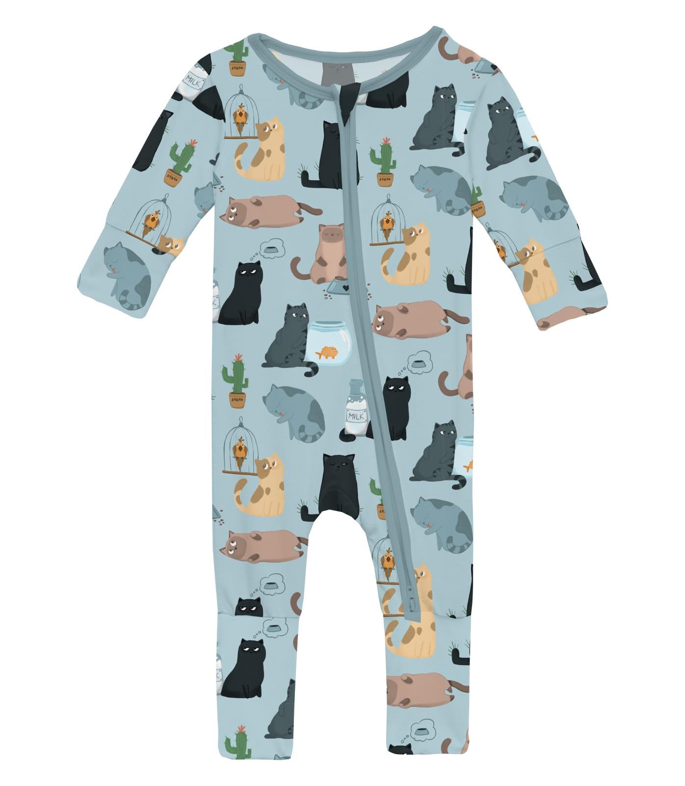 Sky House Cats Zip Flip Romper