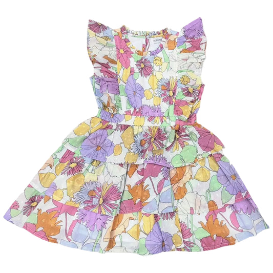 Colorful ruffle floral dress